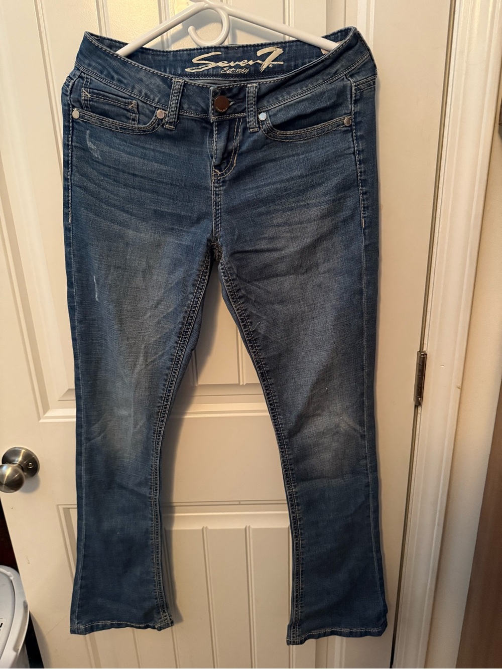 Seven7 Women’s Boot Cut Blue Denim Jeans